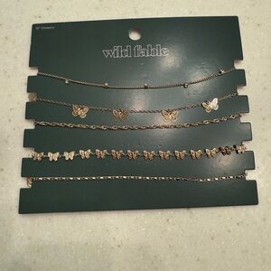 Wild Fable Gold Butterfly Necklace Set